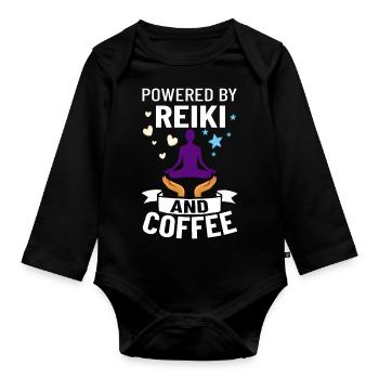 Reiki Healer Energy Healing Music Master Stone - Organic Longsleeve Baby Bodysuit - black - Front