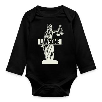 Lawsome Attorney Lawyer - Organic Longsleeve Baby Bodysuit - black - Front