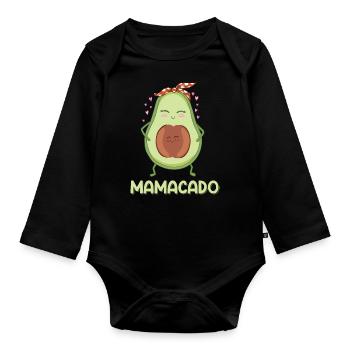Mamacado Avocat Red Bandana Fille Fils - Body Bébé bio manches longues - noir - Devant