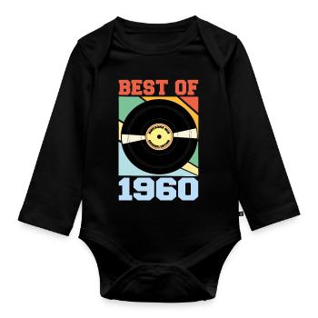 Le meilleur de 1960 - Body Bébé bio manches longues - noir - Devant