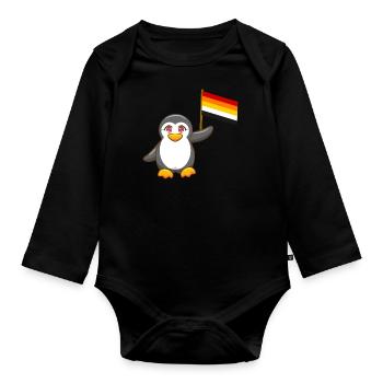 Gay Pride Antarctique Animal Pingouin Lithsexual LGBT - Body Bébé bio manches longues - noir - Devant
