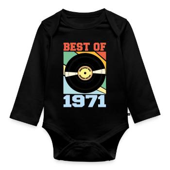 Le meilleur de 1971 - Body Bébé bio manches longues - noir - Devant