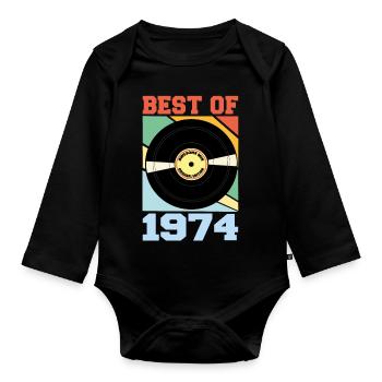Le meilleur de 1974 - Body Bébé bio manches longues - noir - Devant