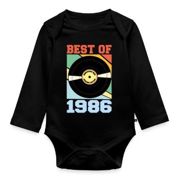 Le meilleur de 1986 - Body Bébé bio manches longues - noir - Devant