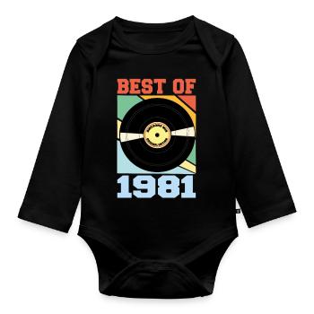 Le meilleur de 1981 - Body Bébé bio manches longues - noir - Devant
