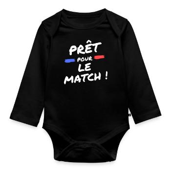 Le meilleur t-shirt de football - Body Bébé bio manches longues - noir - Devant