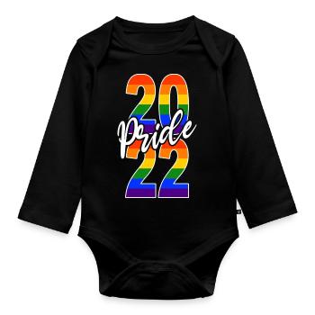 Gay Pride 2022 LGBTIQ Queer Demonstration - Baby Bio-Langarm-Body - Schwarz - Vorne