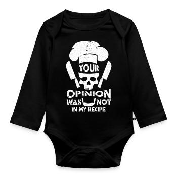 Cook -starred chef Gastro Restaurant - Organic Longsleeve Baby Bodysuit - black - Front