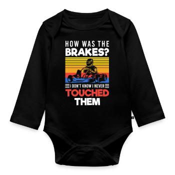 Go-kart kart driver racing karting - Organic Longsleeve Baby Bodysuit - black - Front