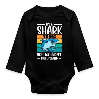 Requins Plongée Sailing Predator - Body Bébé bio manches longues - noir - Devant