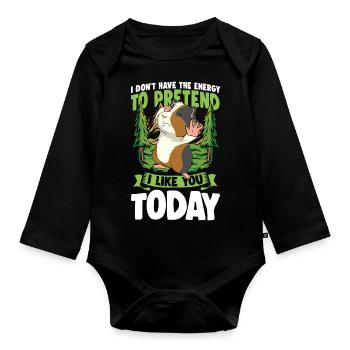 I Don't Have The Energy To Pretend I Like You - Baby Bio-Langarm-Body - Schwarz - Vorne