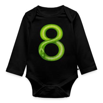 8 3 - Baby Bio-Langarm-Body - Schwarz - Vorne