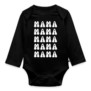 MAMAN - Body Bébé bio manches longues - noir - Devant