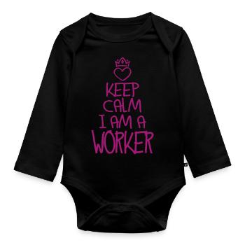 Best Worker ever Worker Gift - Organic Longsleeve Baby Bodysuit - black - Front
