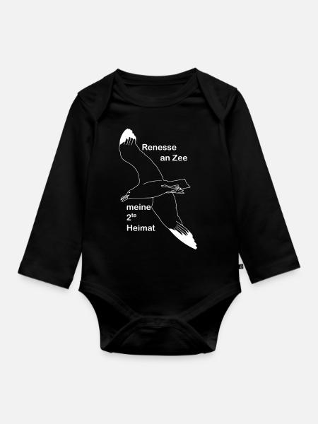 Renesse an Zee meine 2te Heimat 1 - Baby Bio-Langarm-Body - Schwarz