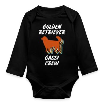 Golden Retriever Gassi Crew Gassi Gehen Hund Gesch - Baby Bio-Langarm-Body - Schwarz - Vorne