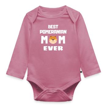 Meilleur Zwergspitz Mama Dogs Fête des mères Zwergspitz - Body Bébé bio manches longues - mauve - Devant