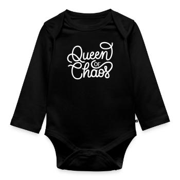 Queen of Chaos - Baby Bio-Langarm-Body - Schwarz - Vorne