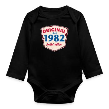 1982 Blechschild - limeted edition - Vintage - Baby Bio-Langarm-Body - Schwarz - Vorne