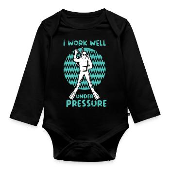 Swimmers Swimming 50 meters track Breaststroke - Organic Longsleeve Baby Bodysuit - black - Front