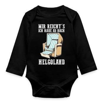 Nordsee Helgoland - Baby Bio-Langarm-Body - Schwarz - Vorne