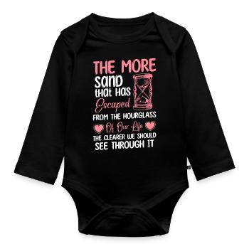 Sanduhr Sand Freundschaft Unternehmung - Baby Bio-Langarm-Body - Schwarz - Vorne