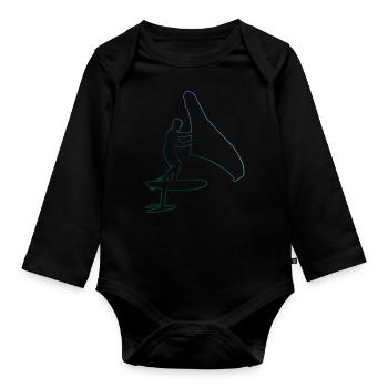 hydrofoil wingsurf wingfoil Women wingsurfing - Organic Longsleeve Baby Bodysuit - black - Front