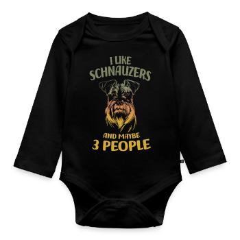 Schnauzer - Body Bébé bio manches longues - noir - Devant