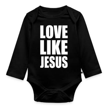 Love like jesus - Body Bébé bio manches longues - noir - Devant