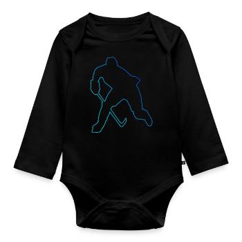 Ice Hockey player Eishockey spielen Damen - Organic Longsleeve Baby Bodysuit - black - Front