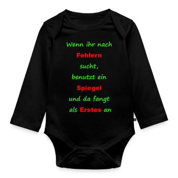 Fehler suchen - Baby Bio-Langarm-Body - Schwarz - Vorne