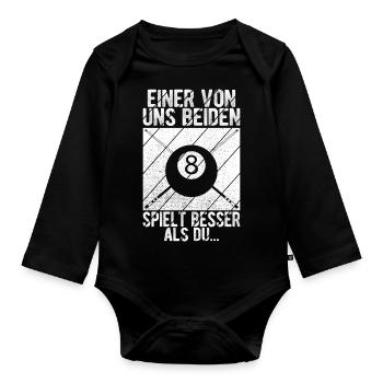 Einer von uns beiden spielt besser als du - Spruch - Baby Bio-Langarm-Body - Schwarz - Vorne