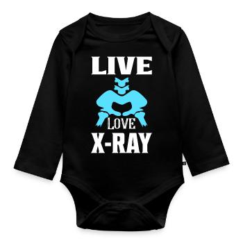 Live Love X-Ray Radiology X-Ray Rad Tech - Baby Bio-Langarm-Body - Schwarz - Vorne