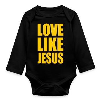 Love like jesus - Body Bébé bio manches longues - noir - Devant