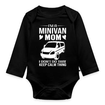 Minivan Moms Lifestyle Mom Drives Minivan Mamas - Organic Longsleeve Baby Bodysuit - black - Front