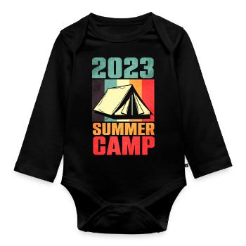 Summer Camp Camping 2023 - Organic Longsleeve Baby Bodysuit - black - Front