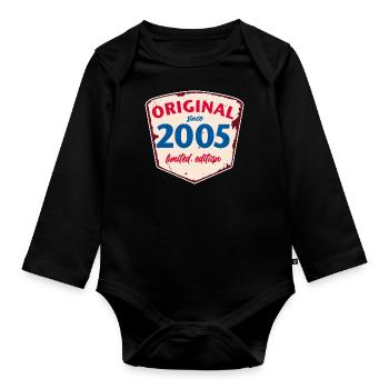 2005 Blechschild - limeted edition - Vintage - Baby Bio-Langarm-Body - Schwarz - Vorne