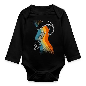 Kitesurfer Kitesurf Kitesurf - Body Bébé bio manches longues - noir - Devant