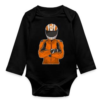 Motorcycle Lifestyle / Motorrad / Motorräder biker - Baby Bio-Langarm-Body - Schwarz - Vorne