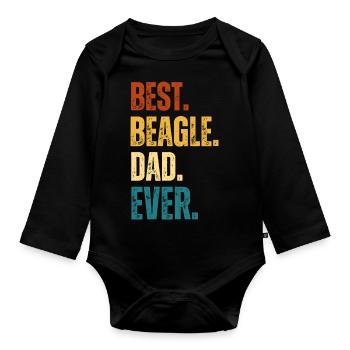 Best Beagle Papa Father's Day Gift Dogs Beagle - Organic Longsleeve Baby Bodysuit - black - Front