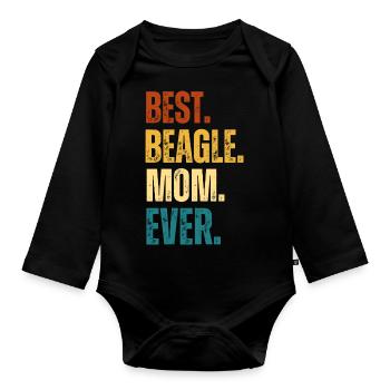 Meilleur Beagle Maman Fête des mères Cadeau Chiens Beagle - Body Bébé bio manches longues - noir - Devant