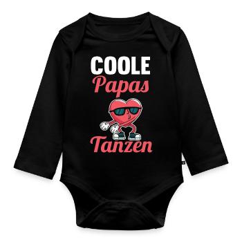 Tanzen Party Musik Vater Papa Tänzer - Baby Bio-Langarm-Body - Schwarz - Vorne