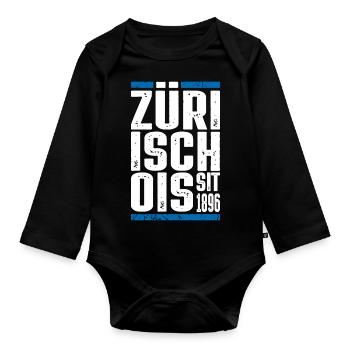 Züri isch öis - Baby Bio-Langarm-Body - Schwarz - Vorne