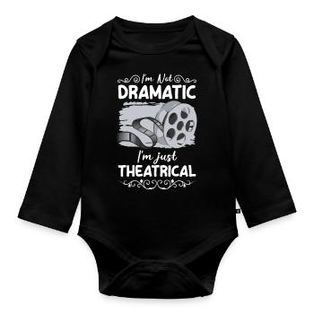 actress acting comedy nerd - Organic Longsleeve Baby Bodysuit - black - Front