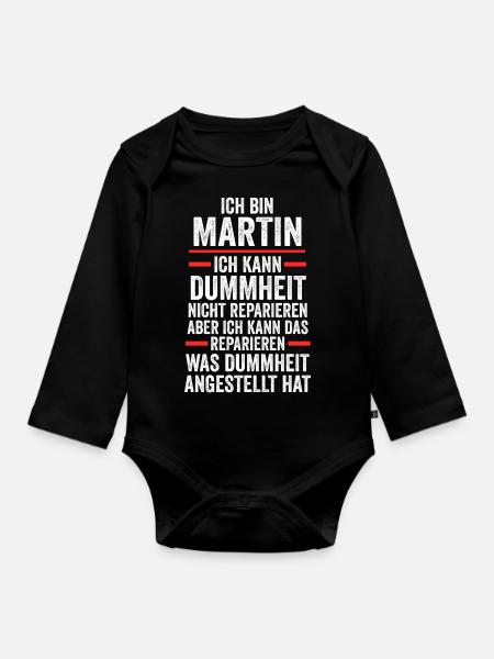 Martin - Baby Bio-Langarm-Body - Schwarz