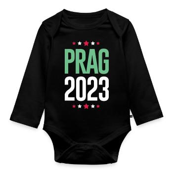 Prague 2023 - Body Bébé bio manches longues - noir - Devant