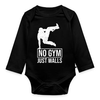 Parkour Geschenke | Parkour Sport Parkur Geschenke - Baby Bio-Langarm-Body - Schwarz - Vorne