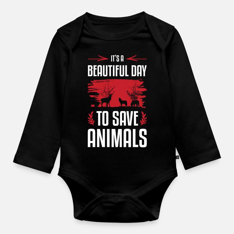 Tierscützer animaux - Body Bébé bio manches longues - noir