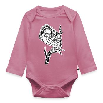 Vautour // Illustration - Body Bébé bio manches longues - mauve - Devant