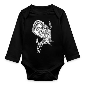 Vulture // Illustration - Organic Longsleeve Baby Bodysuit - black - Front